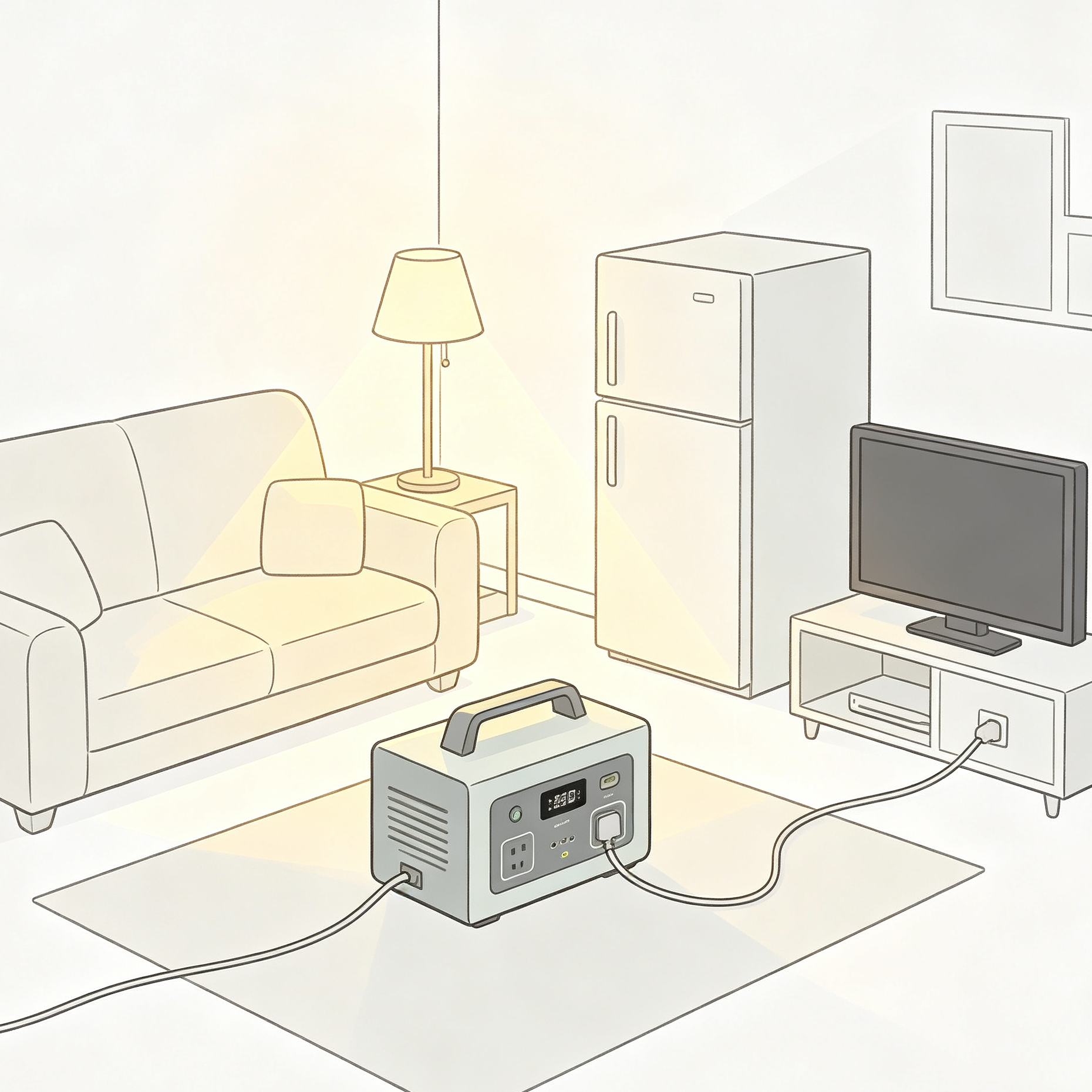 Portable power station supporting home backup