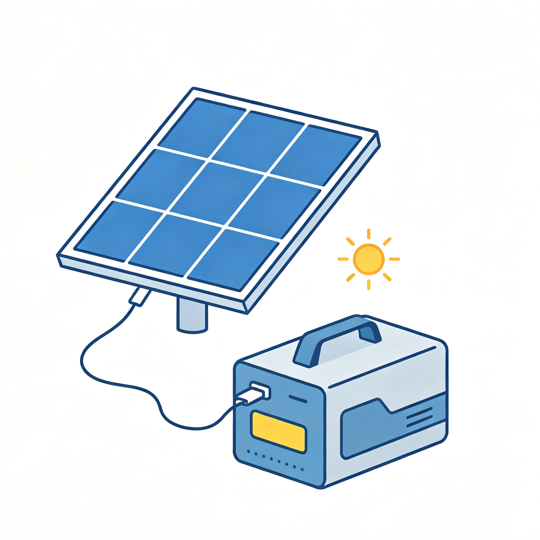 Portable power with solar charging for small off-grid loads