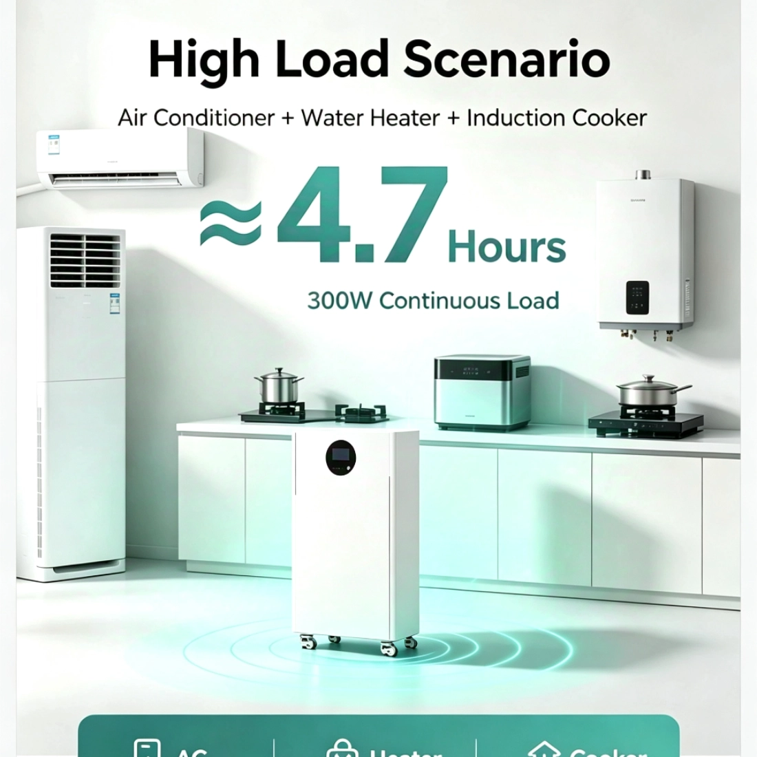 WT-M16S280BL-F pure-white battery in a residential setting
