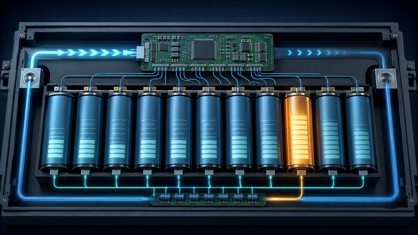Battery cell balancing and BMS charge-current limiting illustration