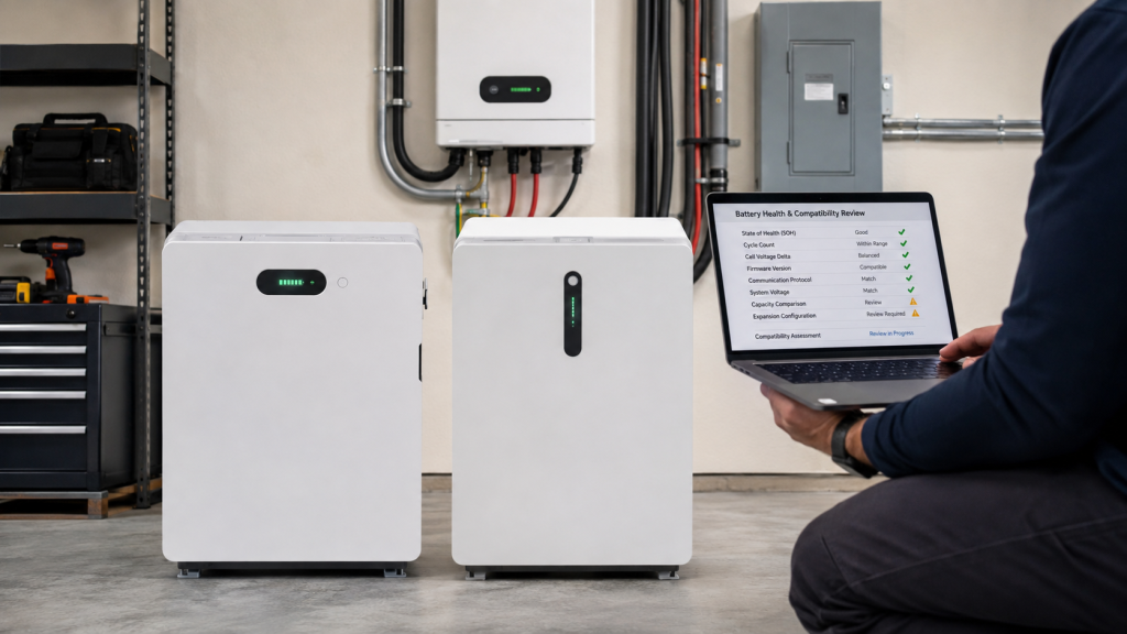 Home battery health and inverter compatibility review with model, SOH, firmware and protocol checks